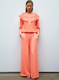 blouse en maille à maxi col