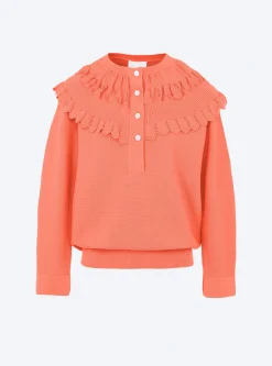 blouse en maille à maxi col