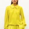 blouse en maille col dentelle