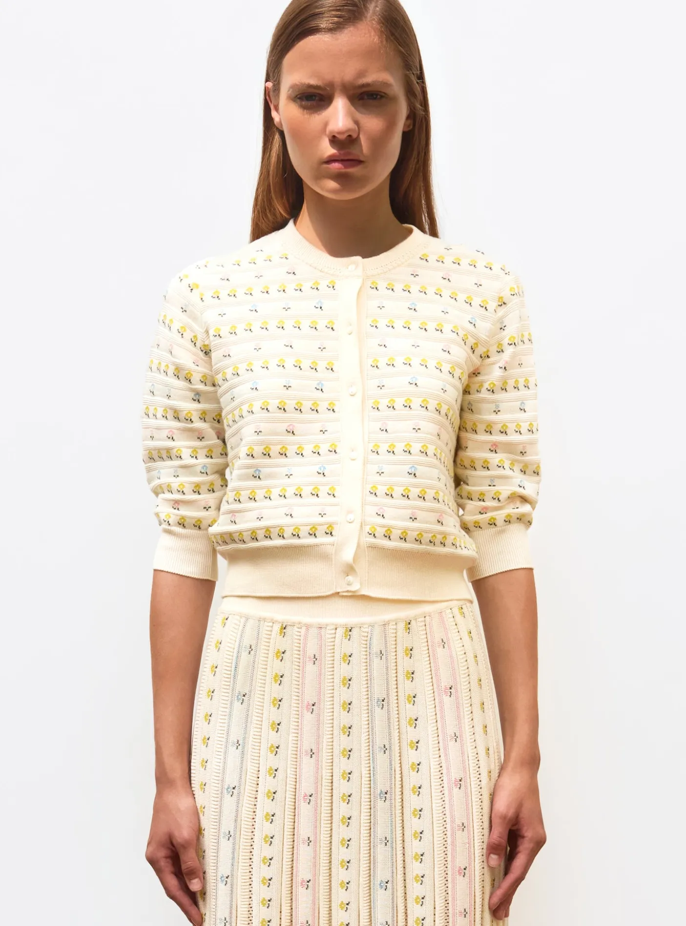 cardigan maille herbier