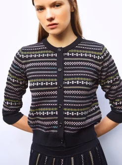 cardigan maille jacquard fair isle