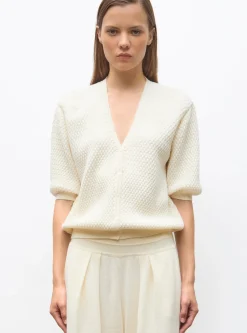 cardigan v maille cloquée