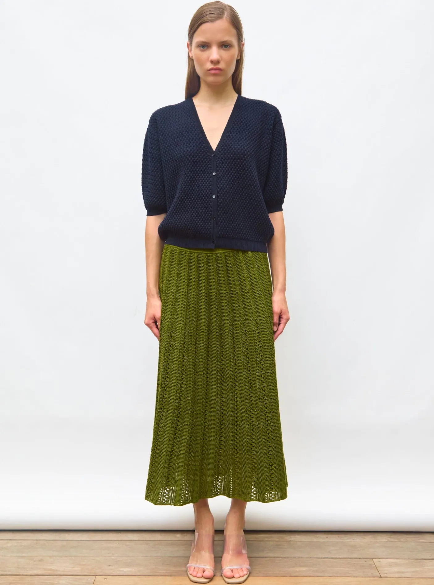 cardigan v maille cloquée