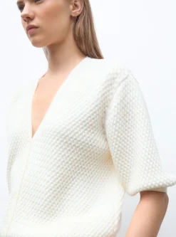 cardigan v maille cloquée