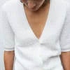 cardigan v maille smockée