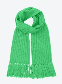 écharpe longue maille à franges