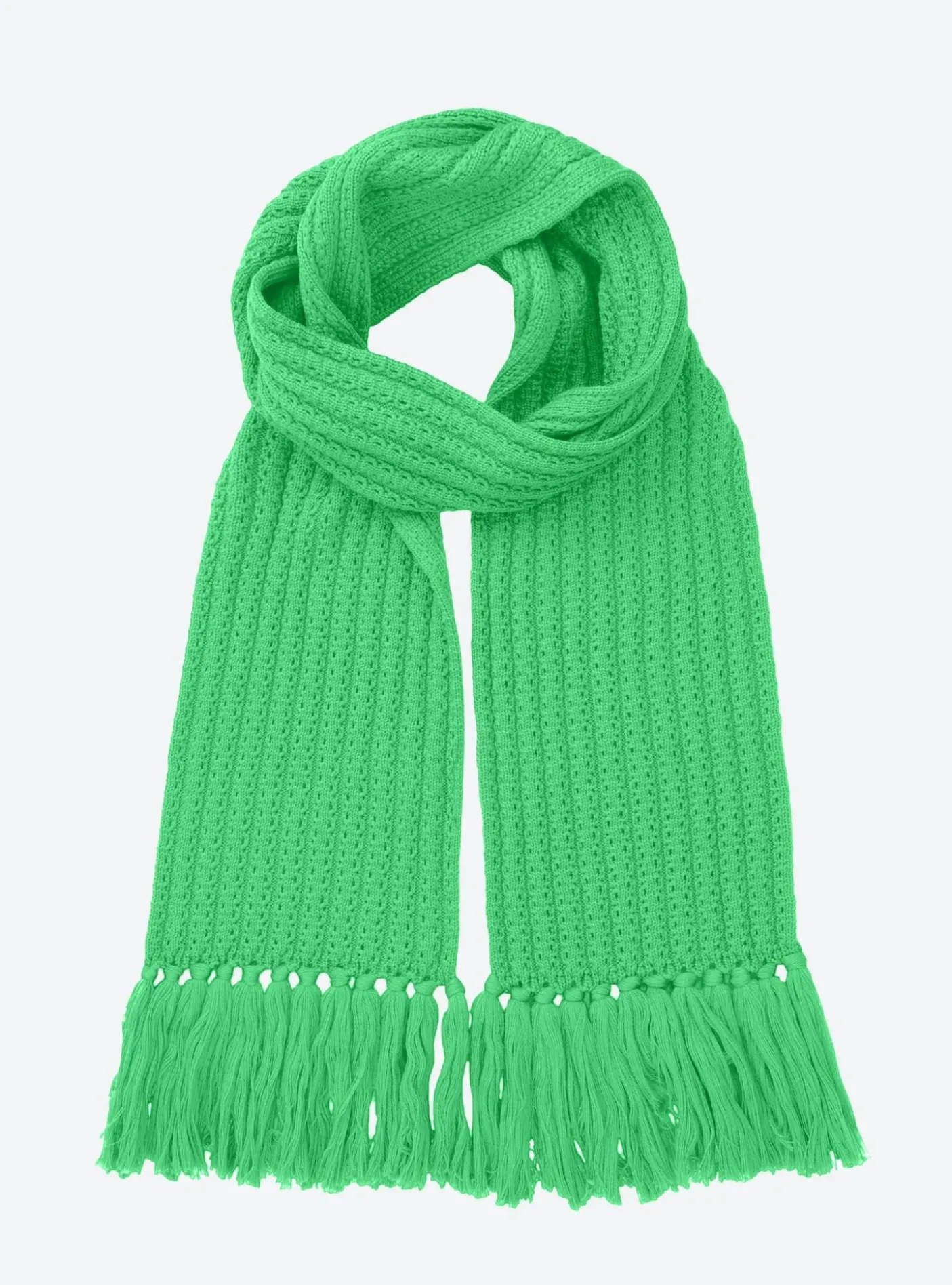 écharpe longue maille à franges