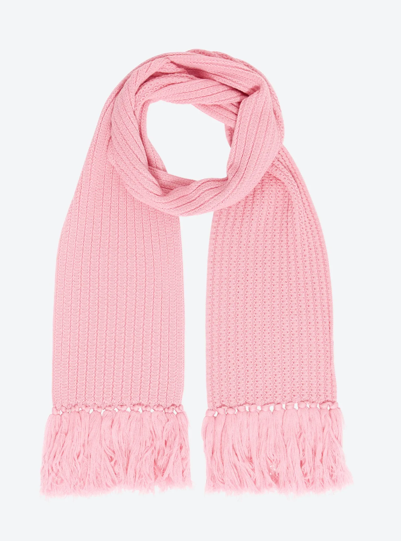 écharpe longue maille à franges