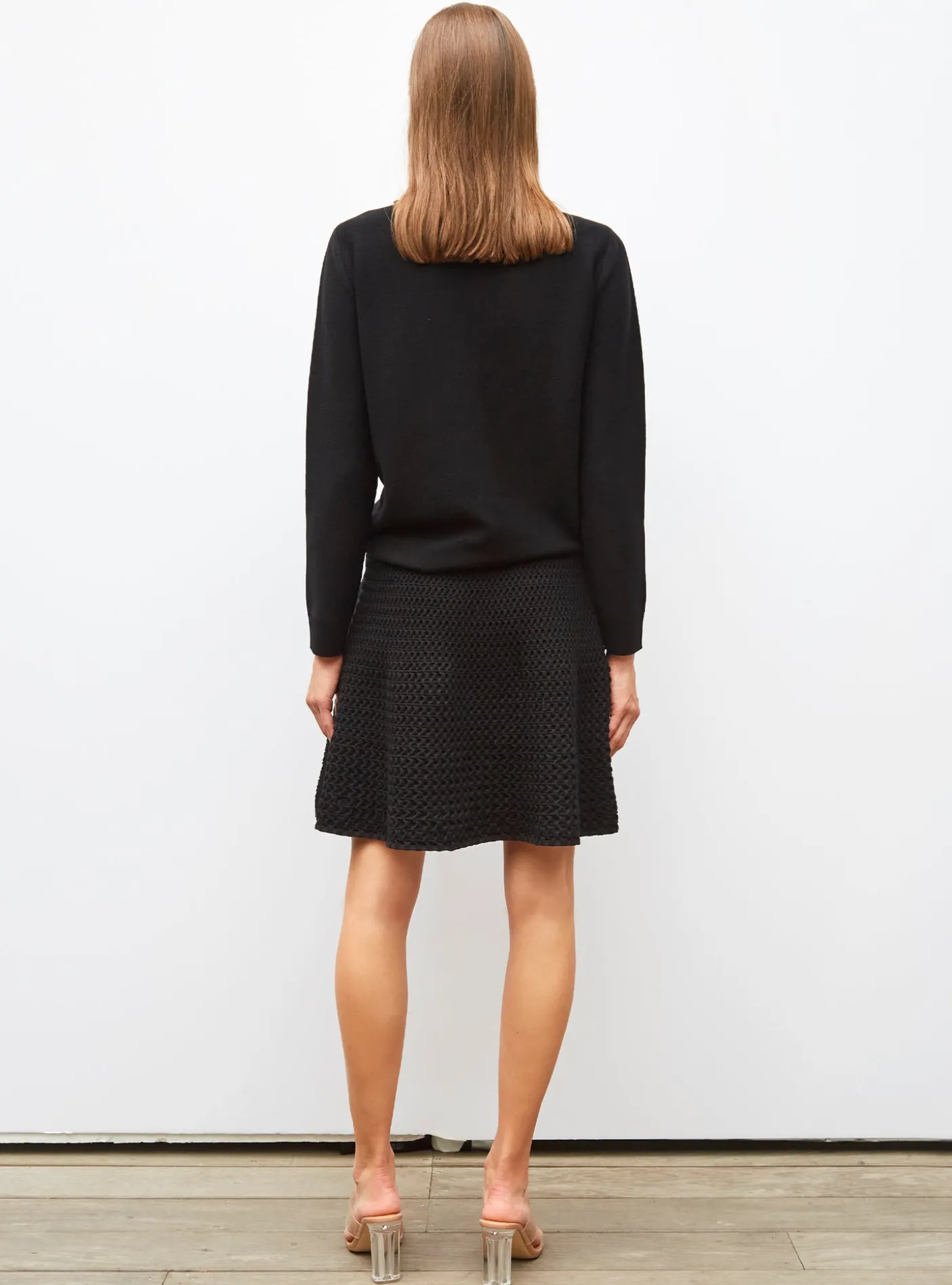 chemise en maille col volanté