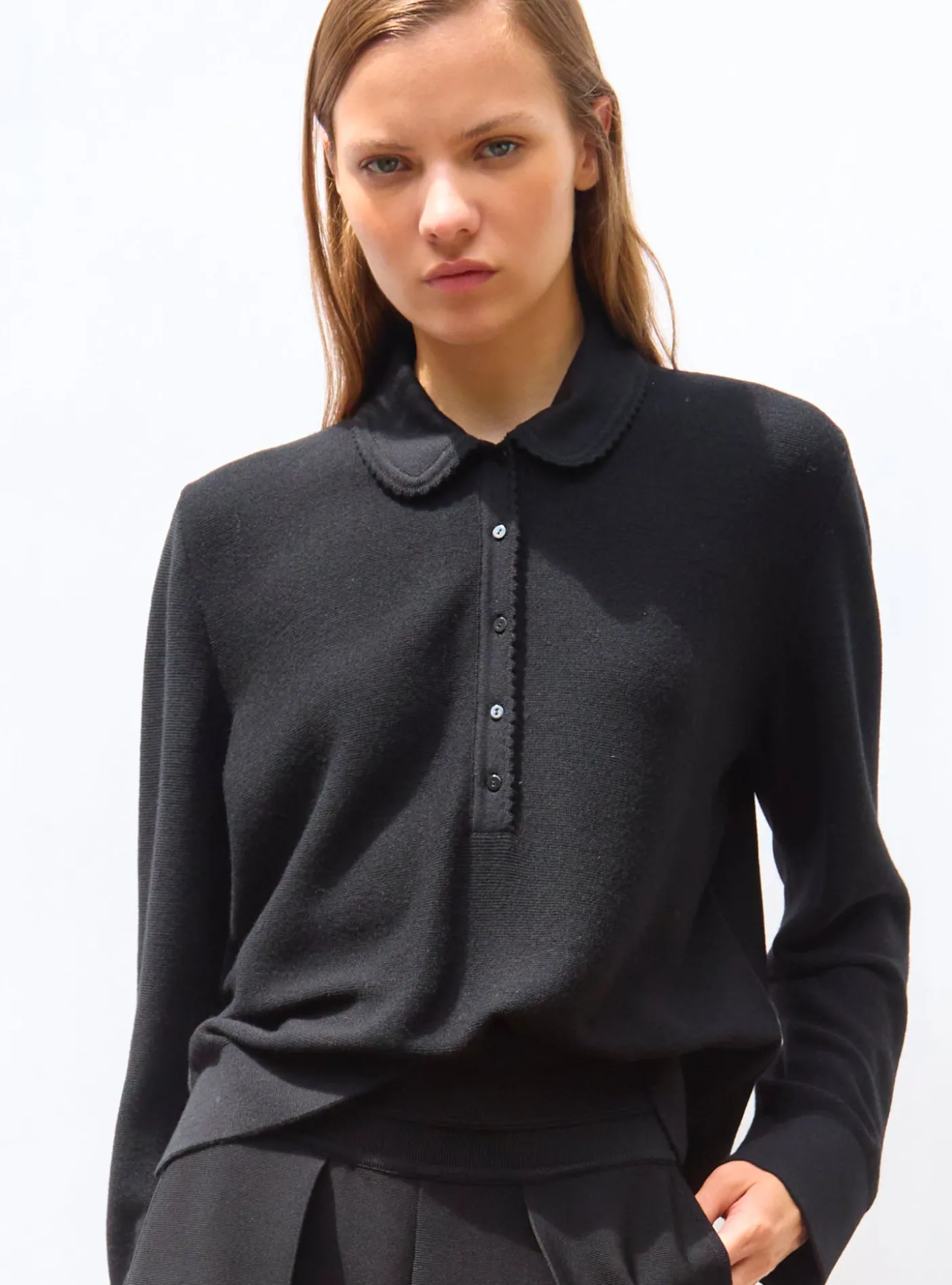 chemise maille col croquet