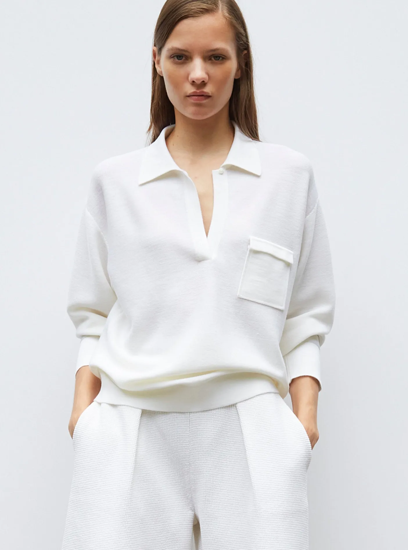 chemise maille col gansé