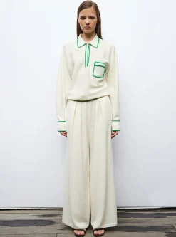chemise maille col gansé
