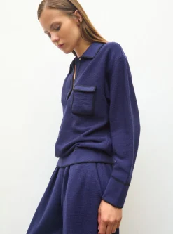 chemise maille col gansé
