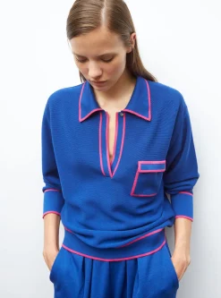 chemise maille col gansé