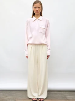 chemise maille col gansé