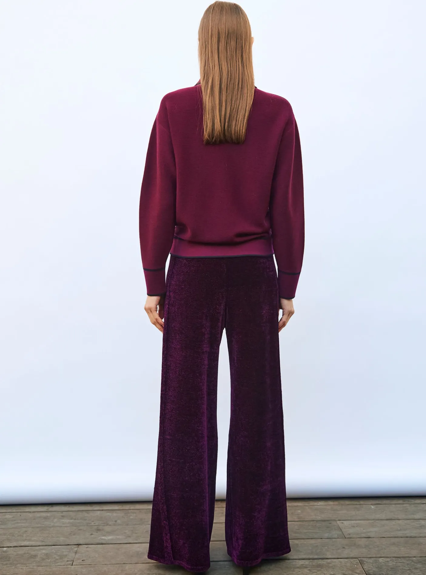 chemise maille col gansé