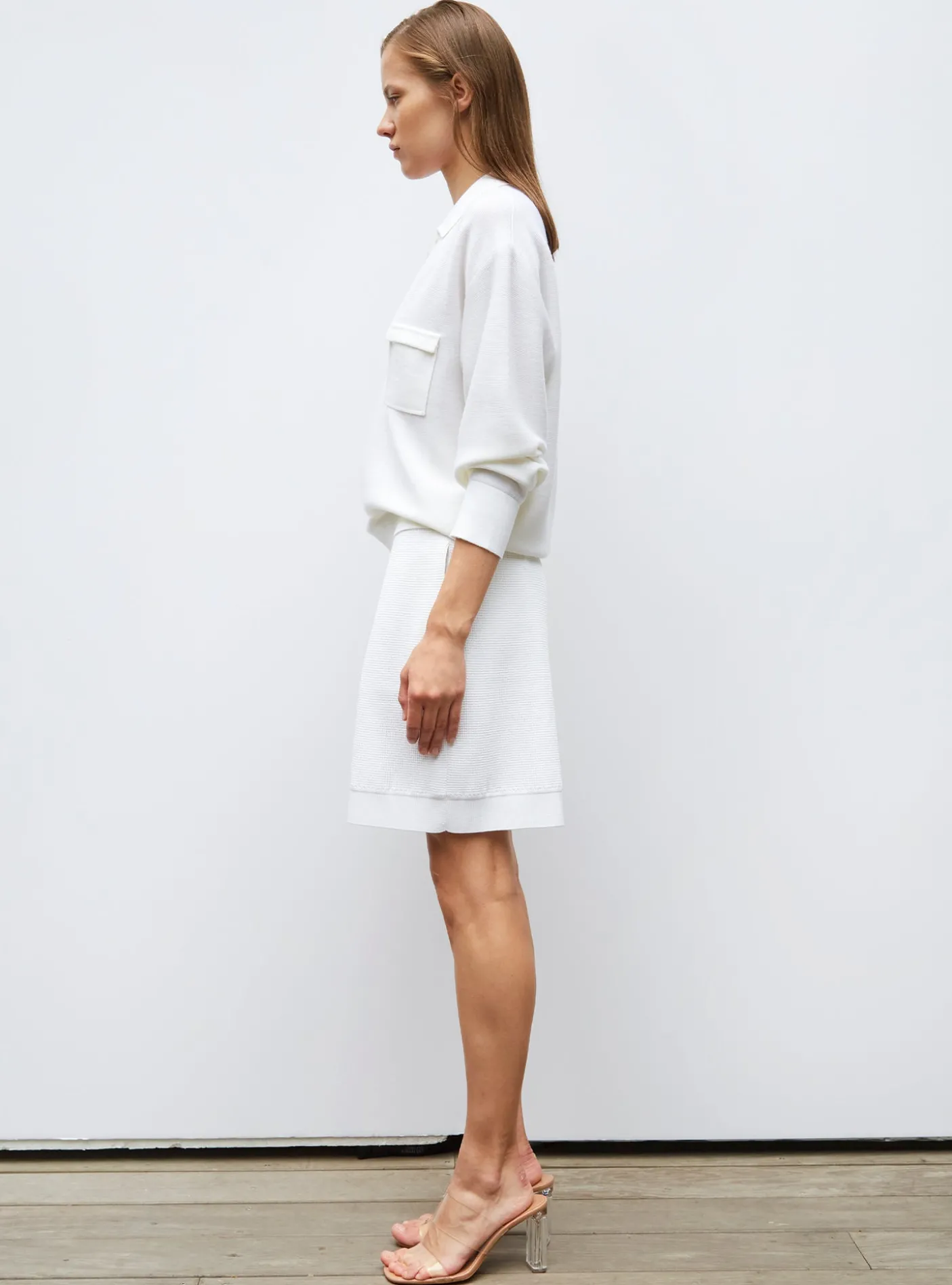 chemise maille col gansé