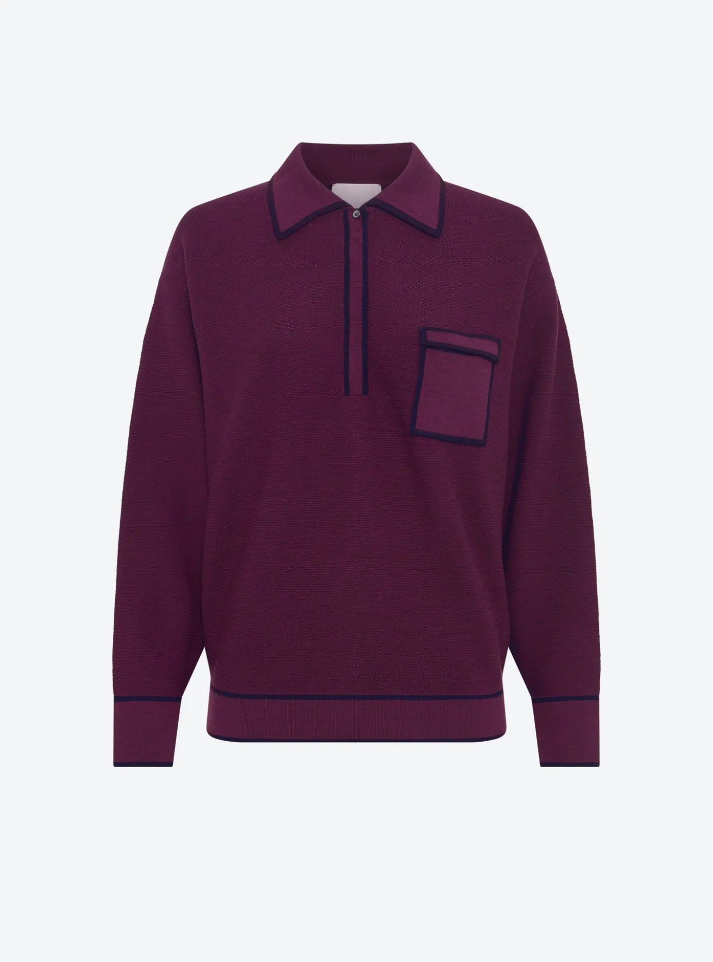 chemise maille col gansé