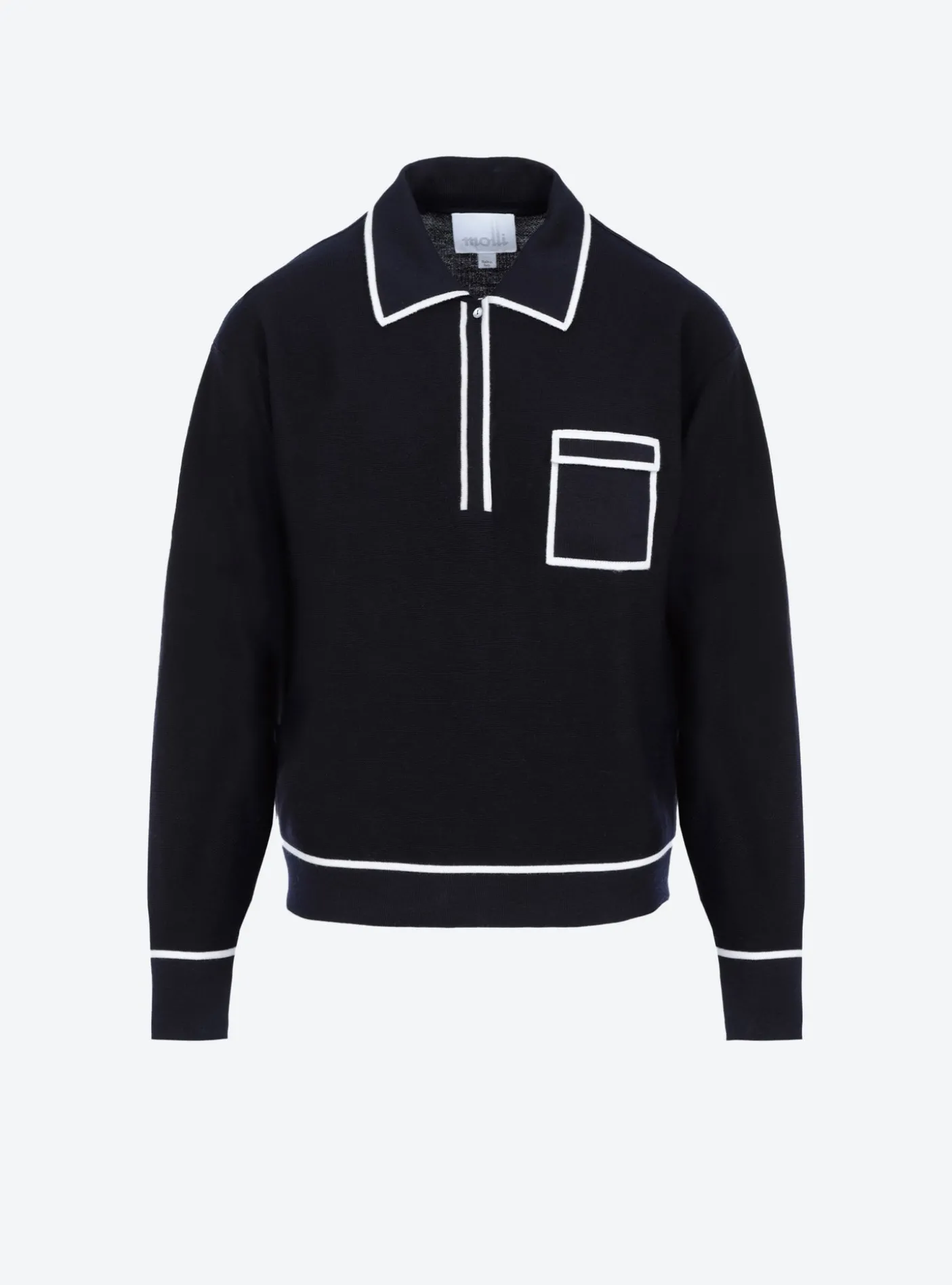 chemise maille col gansé