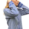chemise maille fines rayures