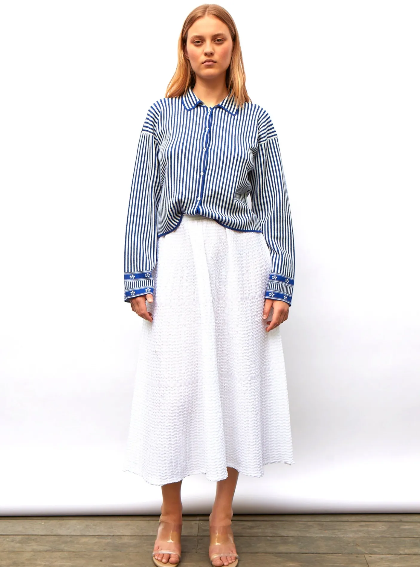 chemise maille fines rayures