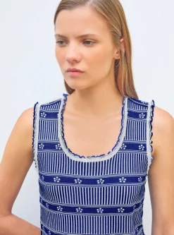 débardeur maille mini fleurs