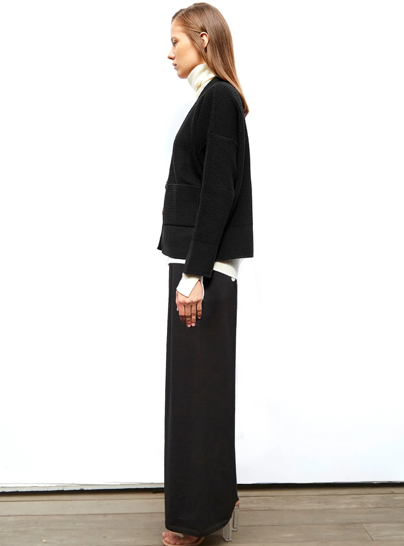 grand cardigan en maille ondulée