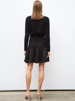 jupe courte en maille smockée
