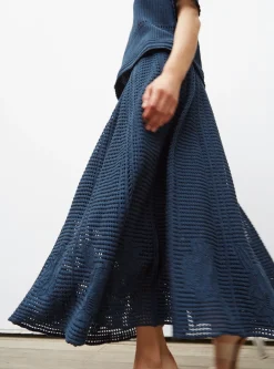 jupe en maille cannage ajourée