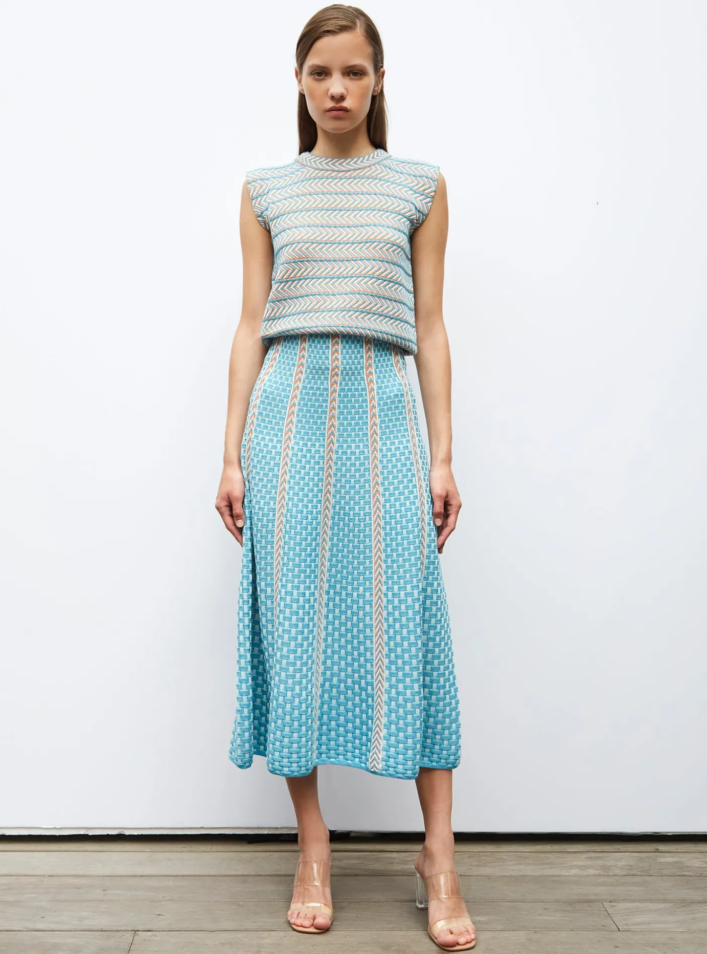 jupe en maille panier tressé