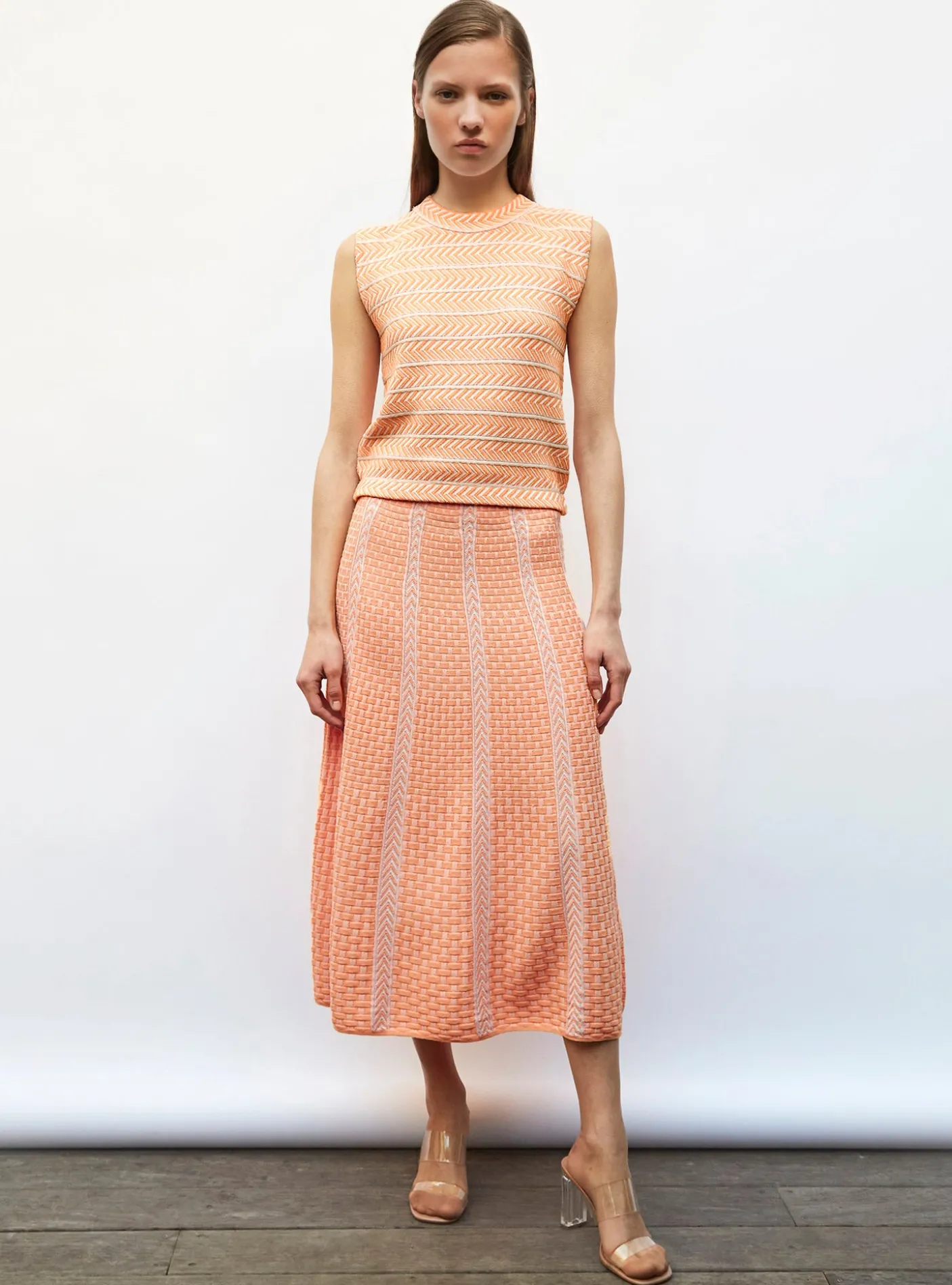 jupe en maille panier tressé