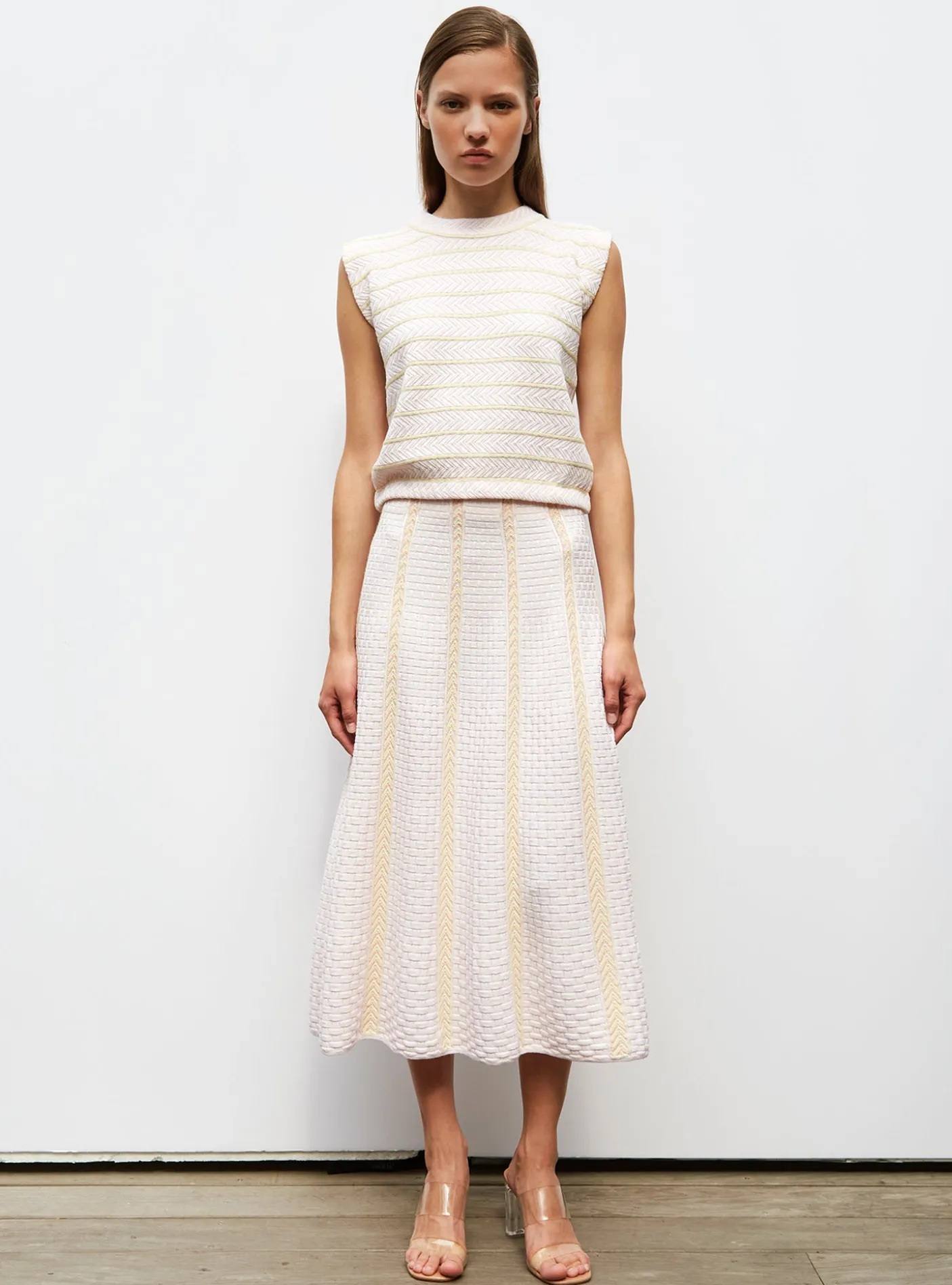 jupe en maille panier tressé