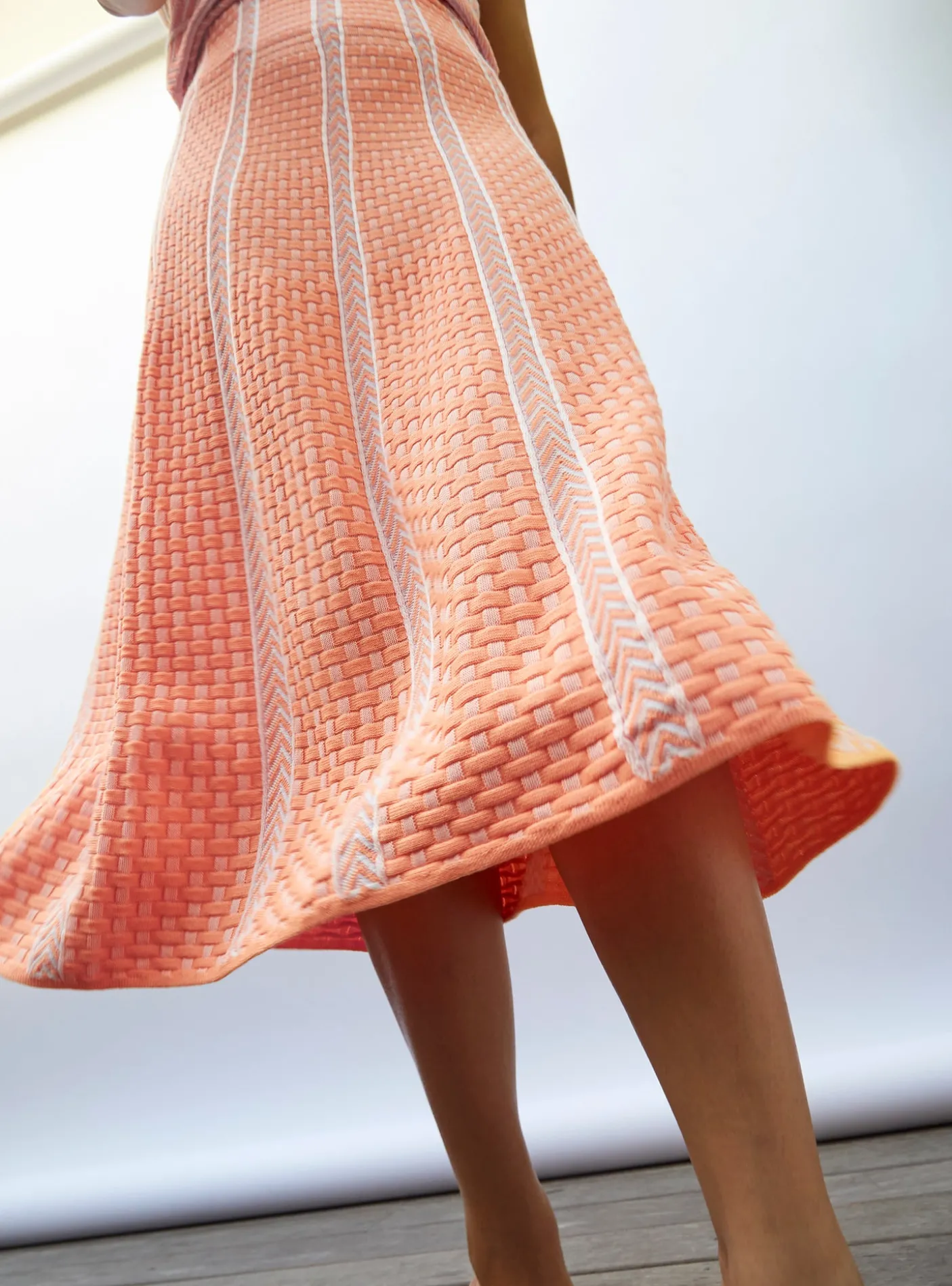 jupe en maille panier tressé