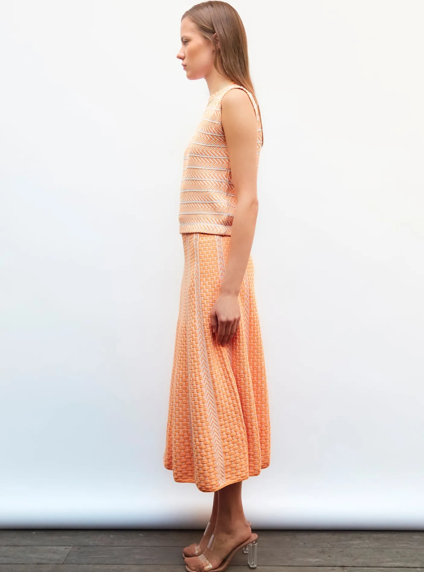 jupe en maille panier tressé
