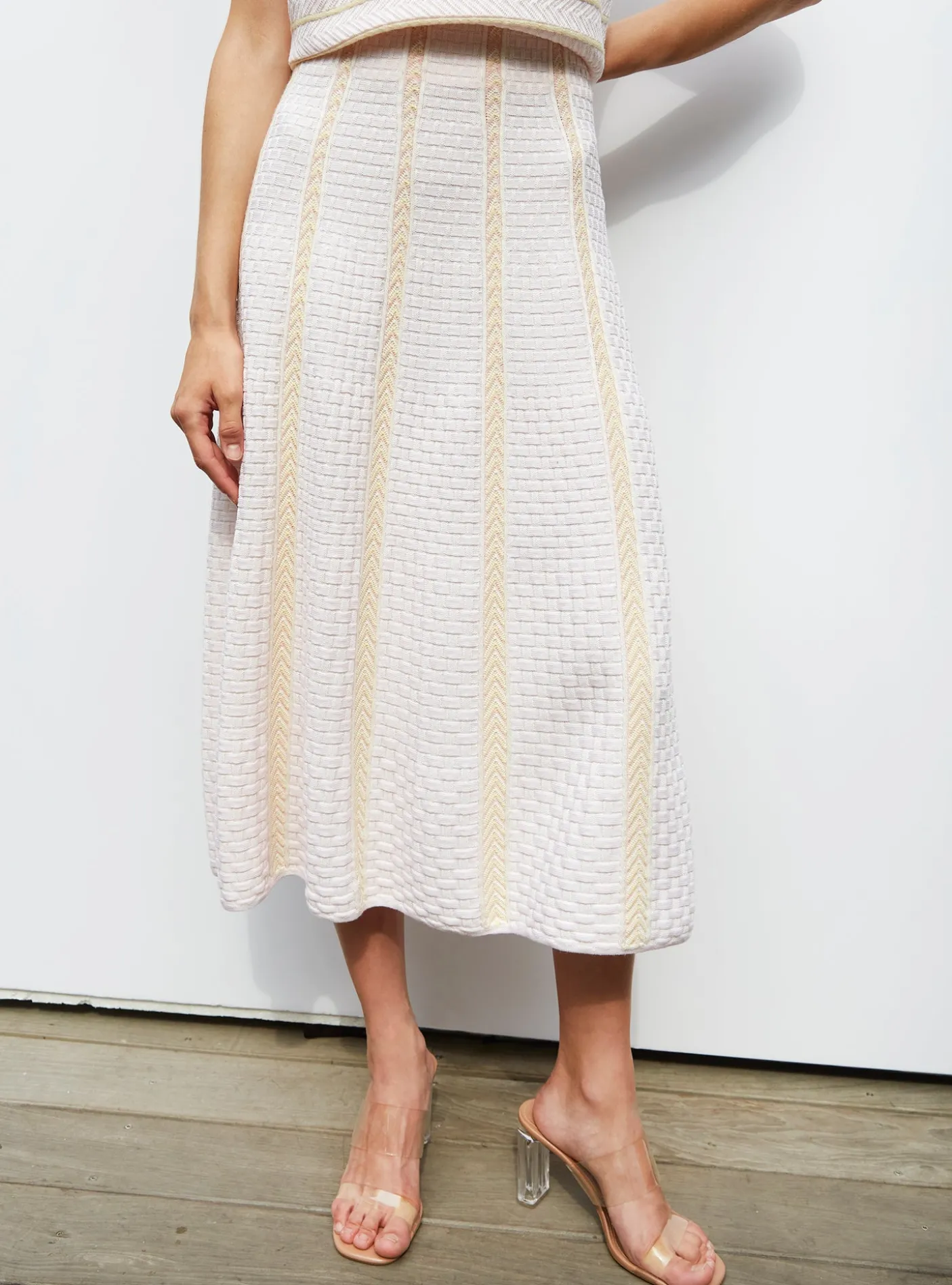 jupe en maille panier tressé