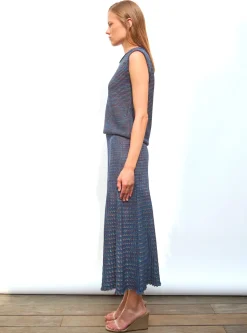 jupe fluide maille origami