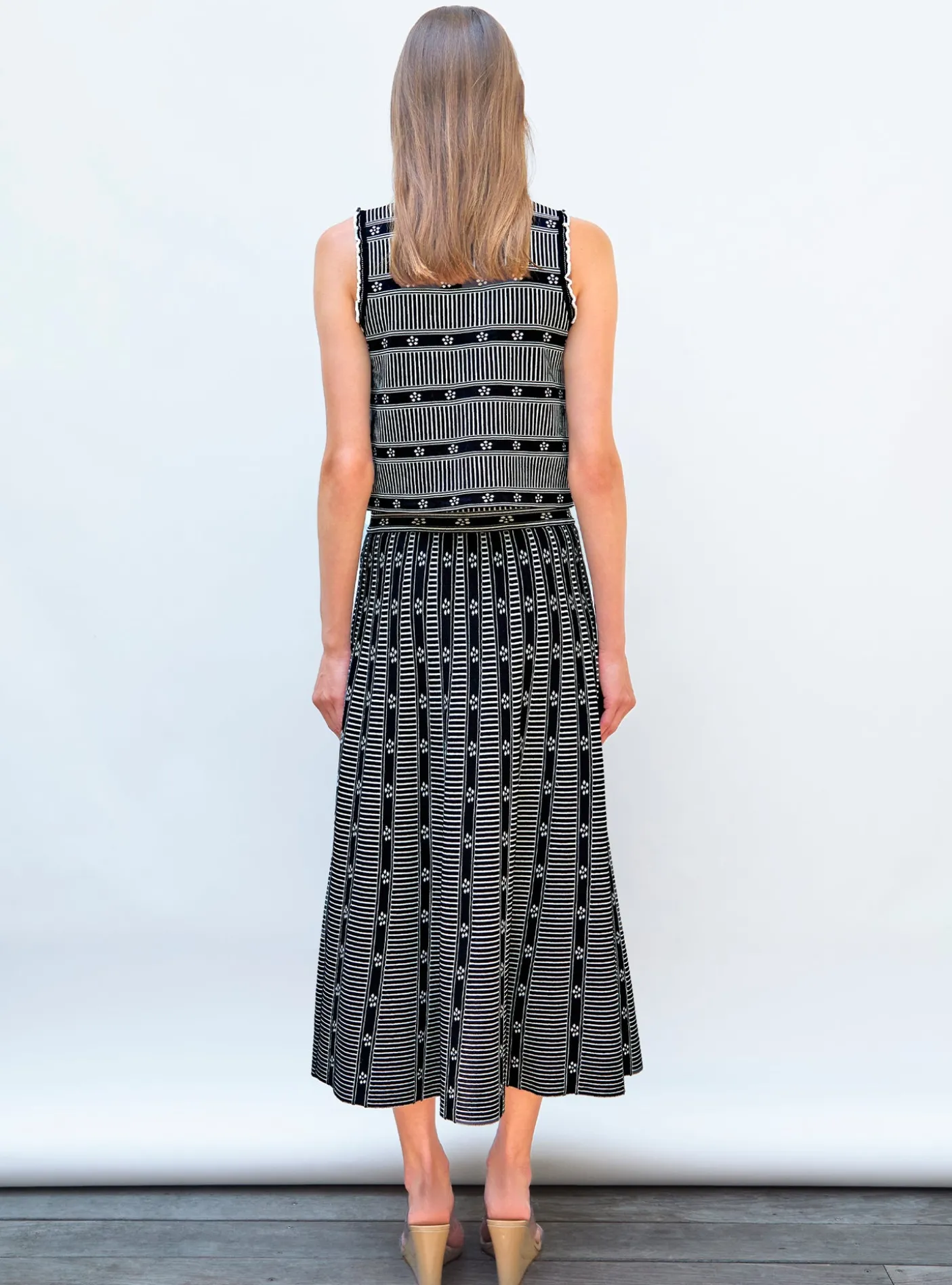jupe jacquard mini fleurs