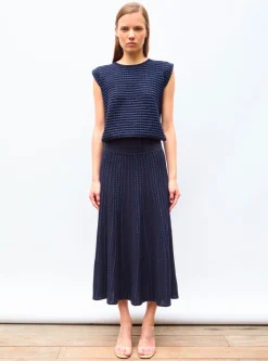 jupe longue maille bijou