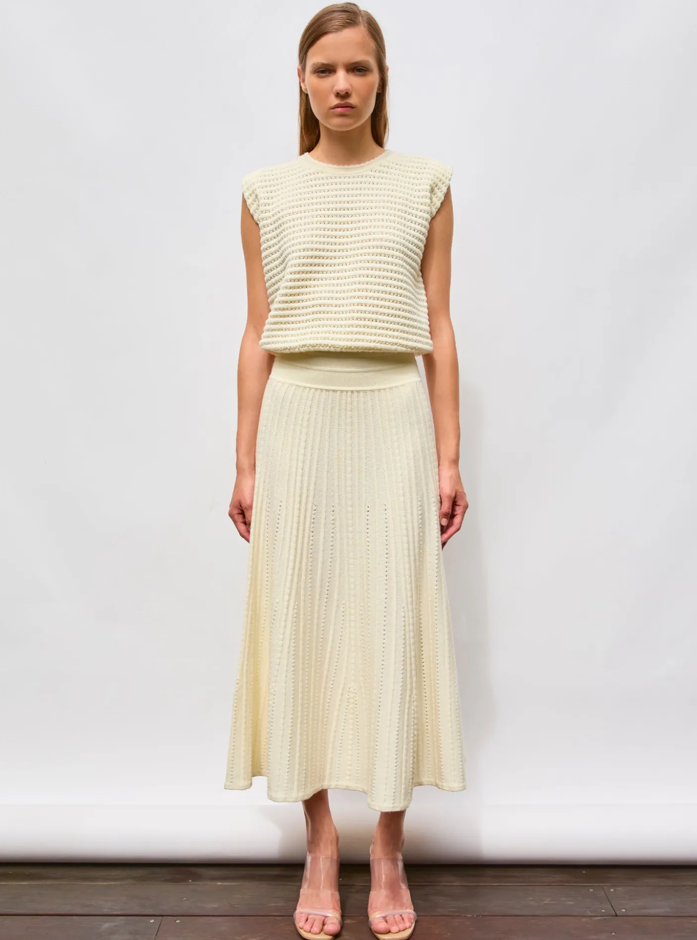 jupe longue maille bijou