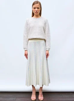 jupe longue maille bijou