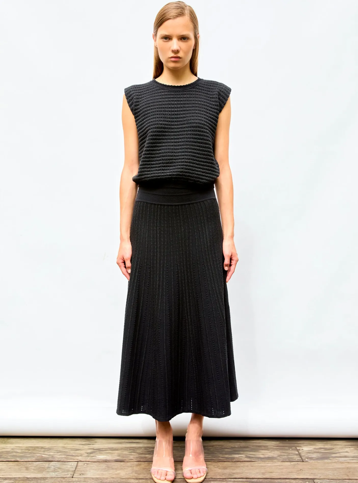 jupe longue maille bijou