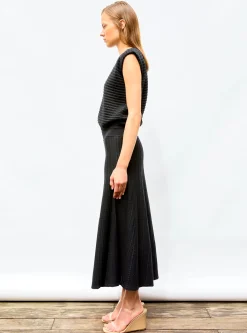 jupe longue maille bijou