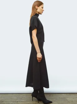 jupe longue maille broderie anglaise