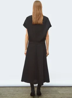 jupe longue maille broderie anglaise