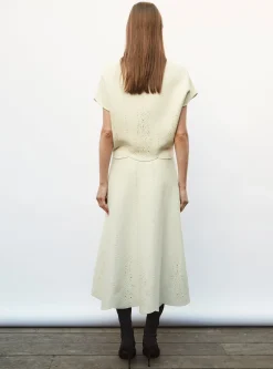 jupe longue maille broderie anglaise
