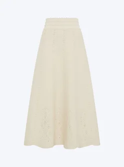 jupe longue maille broderie anglaise