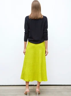 jupe longue maille cannage