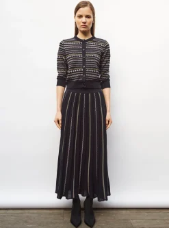jupe longue maille jacquard fair isle