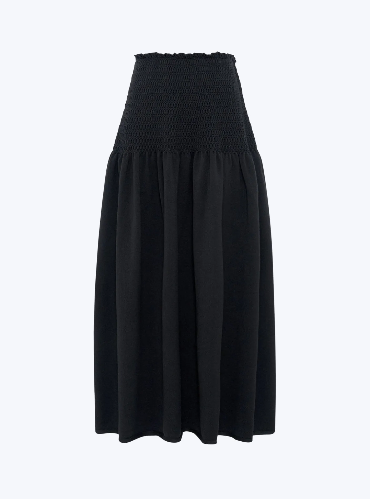 jupe longue maille smockée
