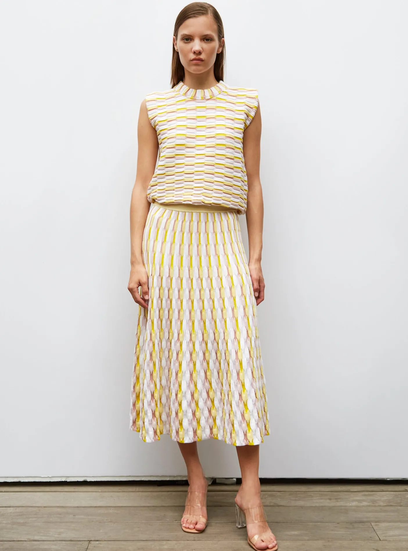 jupe longue maille zellige multicolore